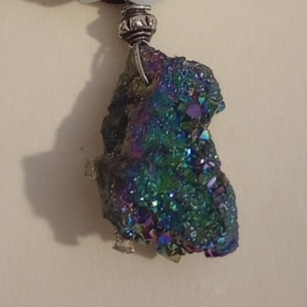 Iridescent Green and Purple Pendant